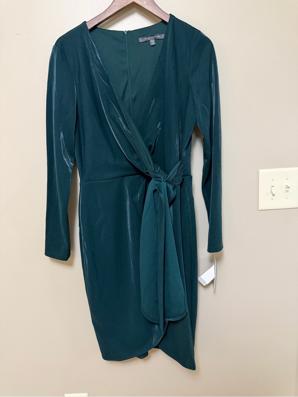 Julia Jordan Teal Long Sleeve Wrap Dress